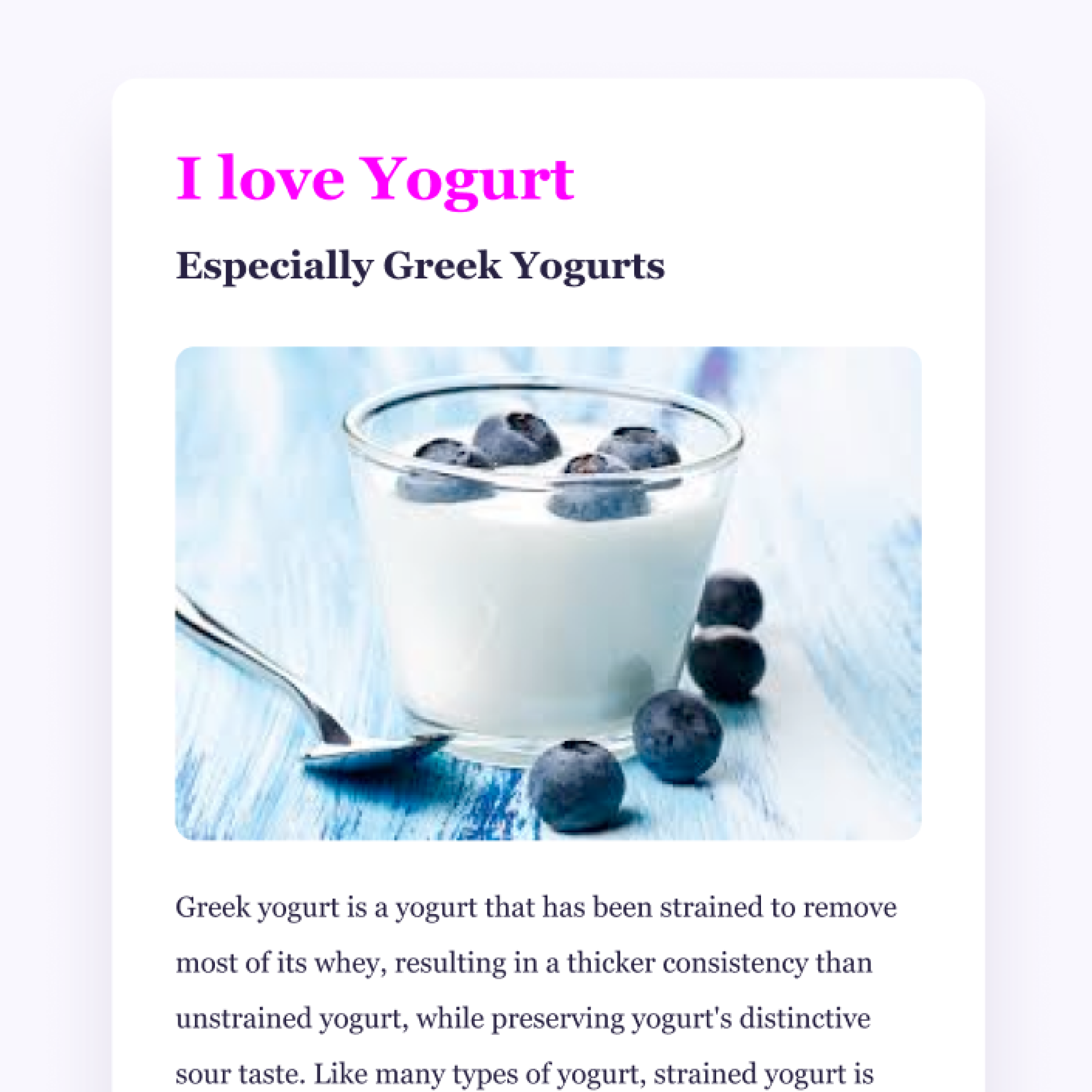 Yogurt Application